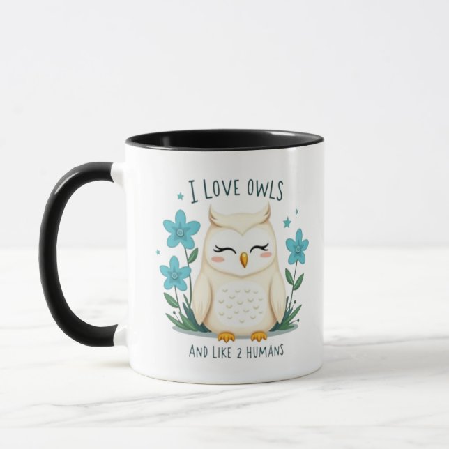 Mug I Love Owens and Like 2 Humans" - Jolie Chouette D (Gauche)