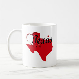 Mug I Love Texas Hearts Map