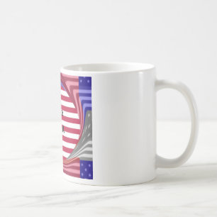 Mug I Love U.S.A. Swirl : Patriotic Heart Art Imprimer