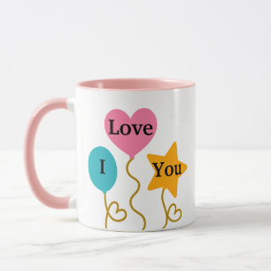 Mug I Love You Mom, Balloons Ajouter un nom personnali