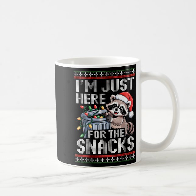 Mug I’m Just Here For The Snacks Raccoon Christmas Ugl (Droite)