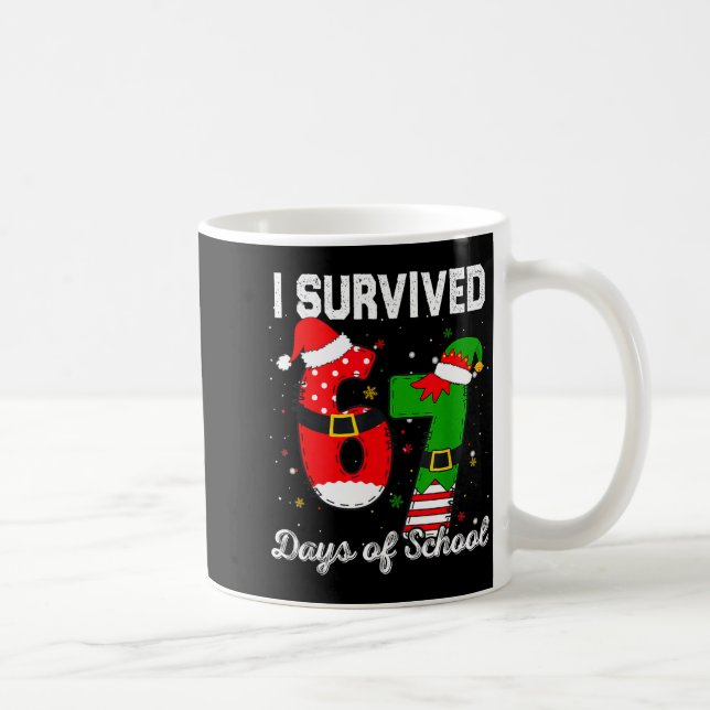 Mug I Survived 67 Days Of School Christmas Candy Cane  (Droite)