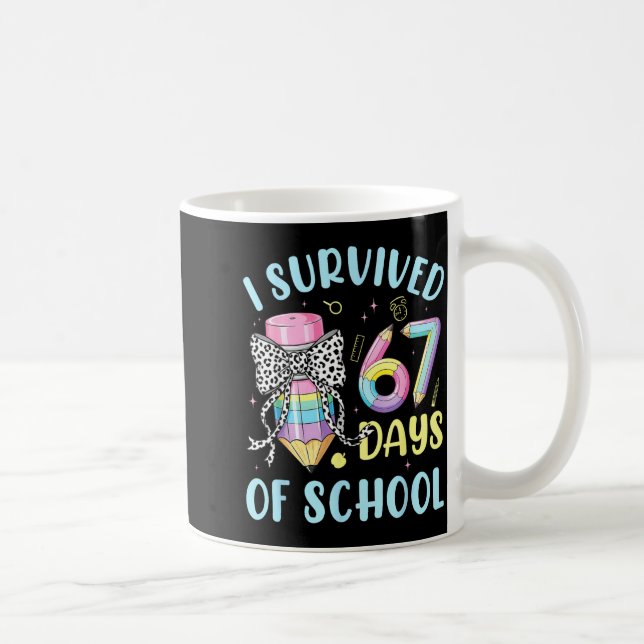 Mug I Survived 67 Days Of School Cute Pastel Pencil Bo (Droite)