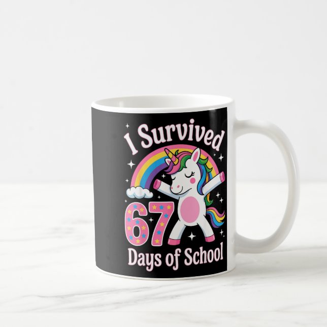Mug I Survived 67 Days Of School Funny 67 Teachers Kid (Droite)