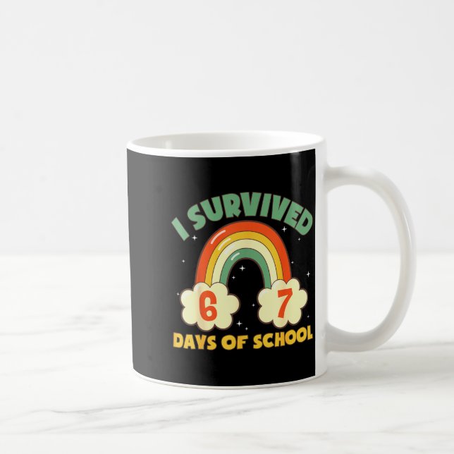 Mug I Survived 67 Days Of School Funny Meme Student Te (Droite)