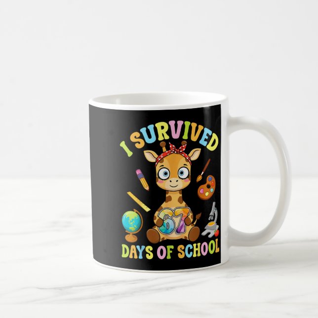 Mug I Survived Six Seven Days Of School Cute Giraffe S (Droite)