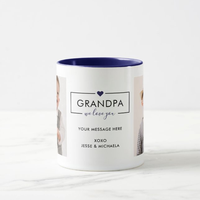 Mug I/We Love You Grandpa/Grampa/Other 2-Photo (Centre)