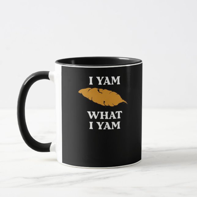 Mug I Yam What I Yam - Funny Potato Sarcasme Pun (Gauche)