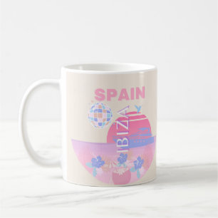 Mug Ibiza, Espagne, Art Voyage, Art Preppy, Rose