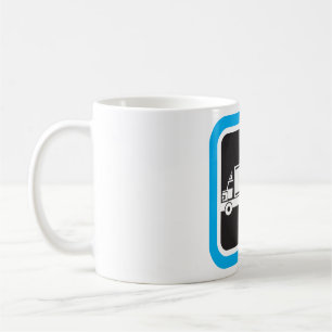 Mug Icône bleue de semi-remorque et remorque