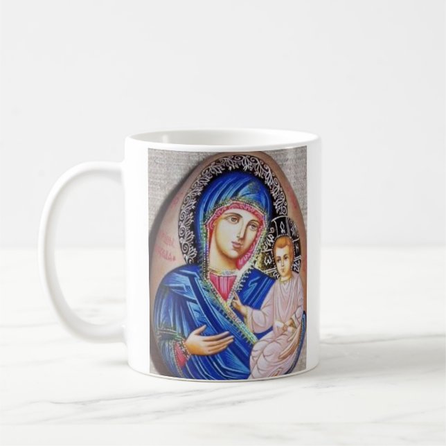 Mug Icône de Merveille-travail de Tikhvin de divin (Gauche)
