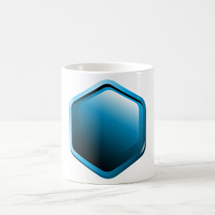 Mug Icône hexagonale bleue brillante Géométrique moder