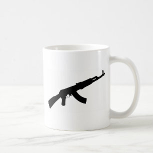 Mug icône noire de l'ak 47 d'arme à feu