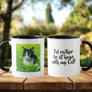 Mug I'd Rather be at Home with my Cat