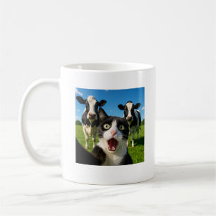 Mug Idée cadeau selfie de chat mignon vache