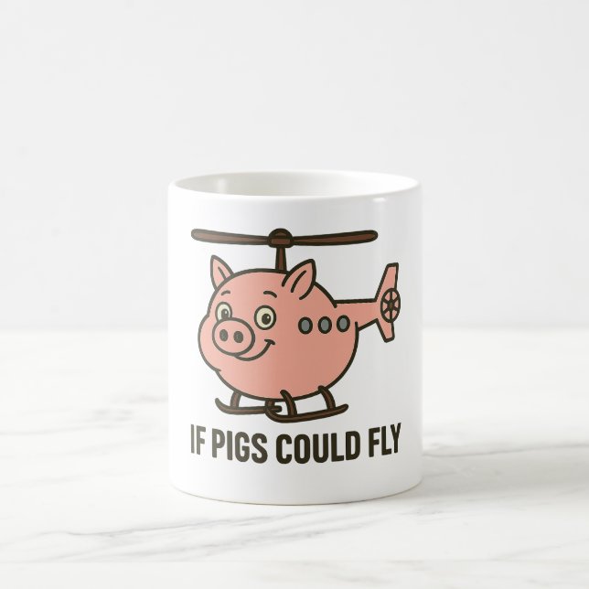 Mug If pigs could fly - helicopter (Centre)