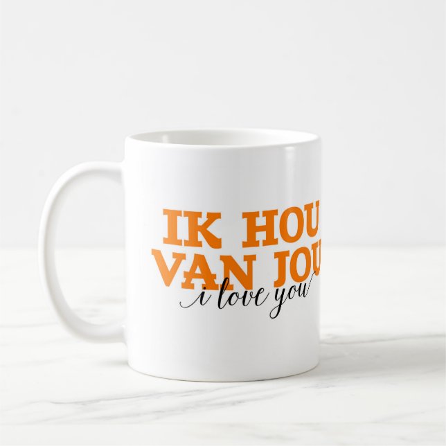 Mug Ik Hou Van Jou/je t'aime vocabulaire néerlandais (Gauche)