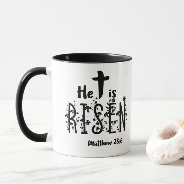 Mug Il Est Devenu Écriture De Pâques (Avec donut)