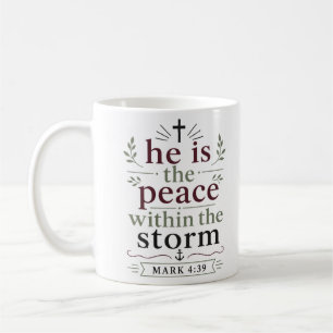 Mug Il est la paix dans la tempête Citation de l'Écrit