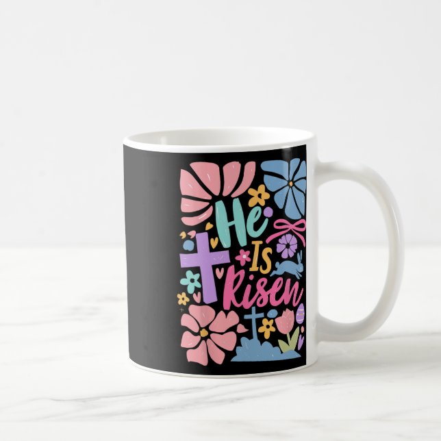 Mug Il est ressuscité Croix de Pâques Coquette Jésus c (Droite)