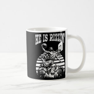 Mug Il est rizzin drôle jésus basket-ball mème de Pâqu