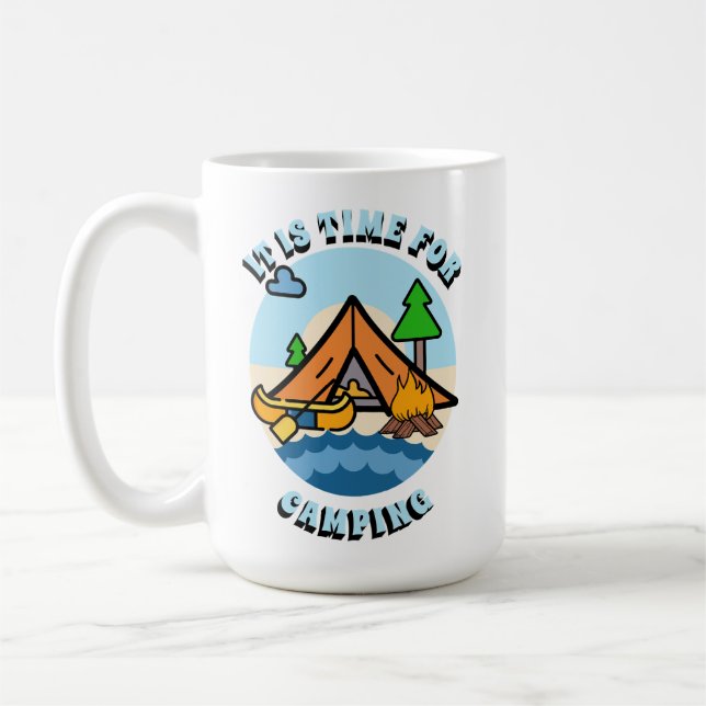 Mug Il est temps de Camping personnalisé (Gauche)