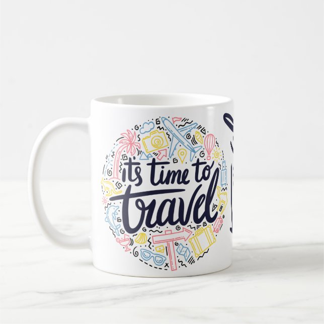 Mug Il est temps de voyager - Amateur de voyages (Gauche)
