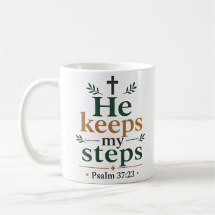 Mug Il garde mes pas Citation de vérité biblique inspi