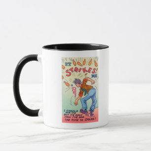 Mug Il me frappe, bowling d'homme de bande dessinée