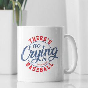 Mug Il n'y a pas de pleurs dans la typographie rétro d