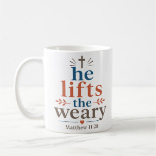 Mug Il soulève l'art de réconfort chrétien inspirant l