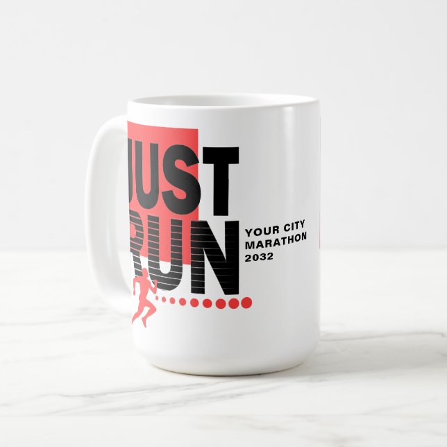 Mug Il suffit de courir Marathon Coureur Course Date (Devant gauche)