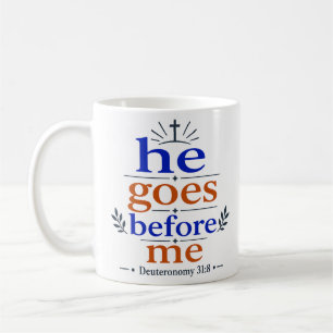 Mug Il va devant moi, promesse d'Écriture inspirante