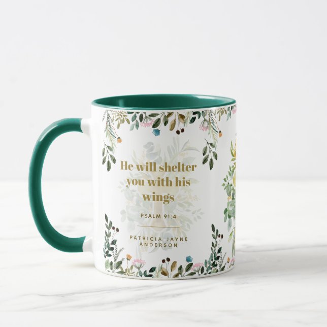 Mug Il Vous Accueillera Avec Ses Ailes Psaume 91:4 (Gauche)
