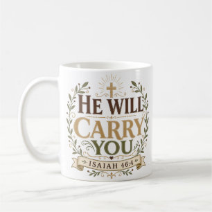 Mug Il vous portera Citation de la Bible chrétienne