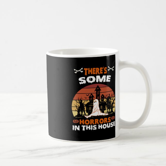 Mug Il y a des horreurs dans cette maison drôle Retro  (Droite)
