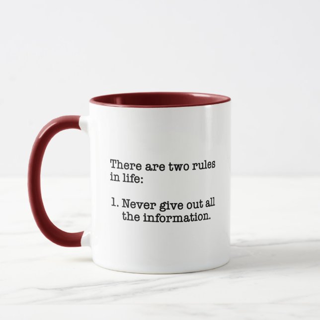 Mug Il Y A Deux Règles Dans La Vie Dit Amusant (Gauche)