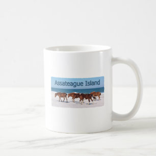 Mug Île d'Assateague (poneys sur le logo de plage)