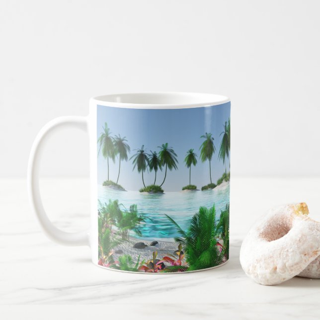 Mug Île tropicale de paradis (Avec donut)