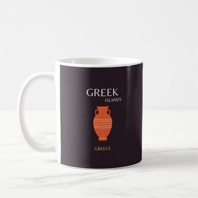 Mug Îles grecques, Grèce, Voyage, Preppy (Gauche)