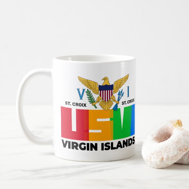 Mug Îles Vierges américaines Sainte-Croix USVI Tropica (Avec donut)