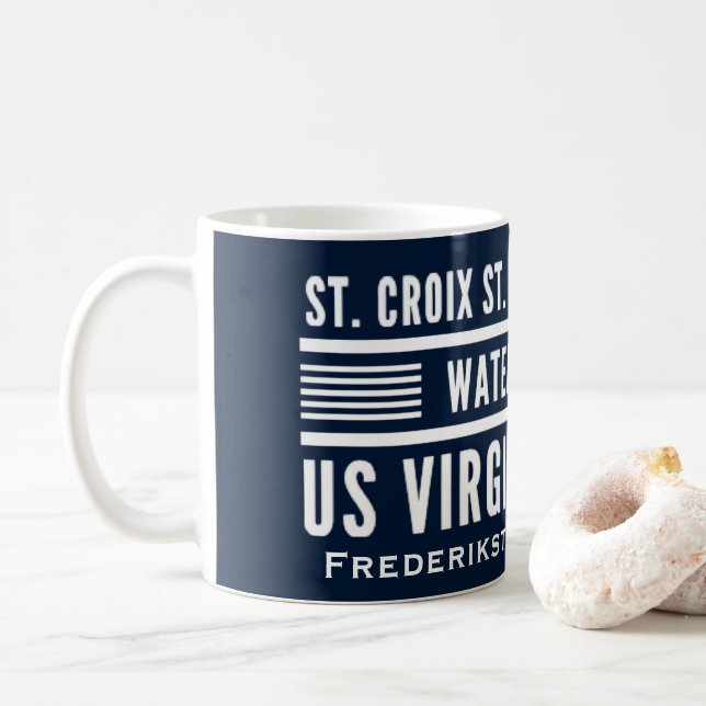 Mug Iles Vierges américaines USVI Tropical Personnalis (Avec donut)