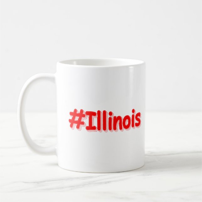 Mug "#Illinois" Joli Design. Commandez dès maintenant  (Gauche)