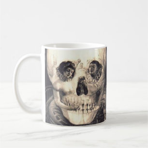 Mug Illusion optique d'amour de crâne rétro