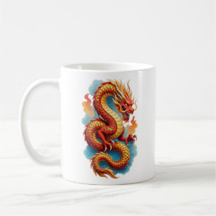 Mug Illustration ardente du dragon rouge chinois-67561