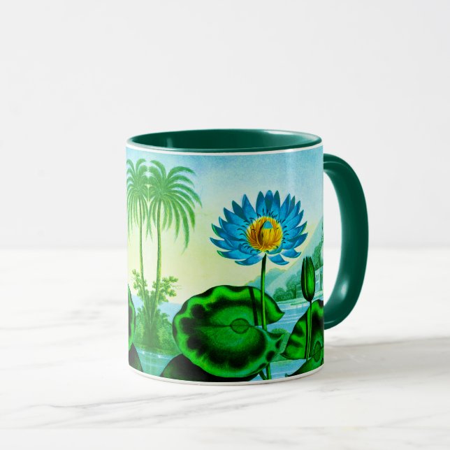 Mug Illustration Blue Egyptian Water Lily / Lotus (Devant droit)