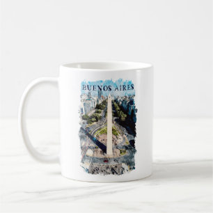 Mug Illustration Buenos Aires Argentina Skyline