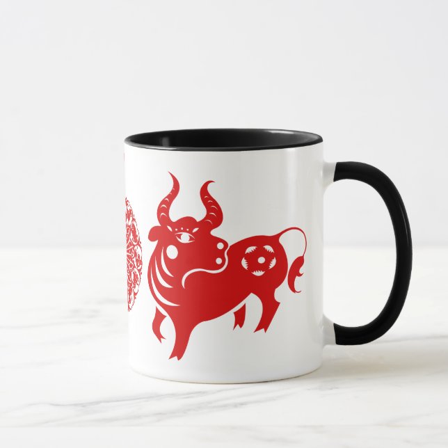 MUG ILLUSTRATION CHINOISE DU BOEUF PAPERCUT DE (Droite)