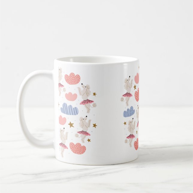 Mug Illustration circulaire avec de mignons chiens de  (Gauche)