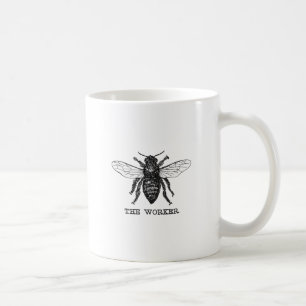 Mug Illustration d'abeille ouvrière vintage